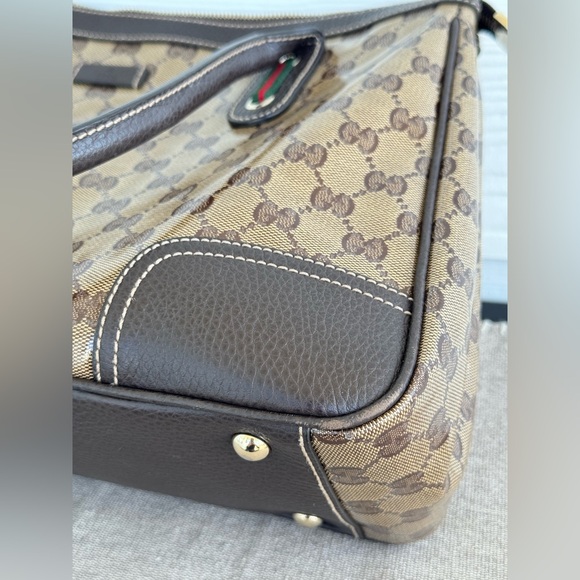 Gucci Monogram Brown Tote Handbag - Picture 7 of 13